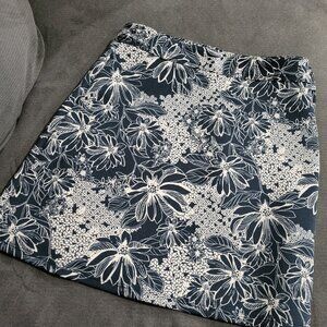 Abercrombie & Fitch Neoprene Wrap Skirt BLUE PATTERN XS